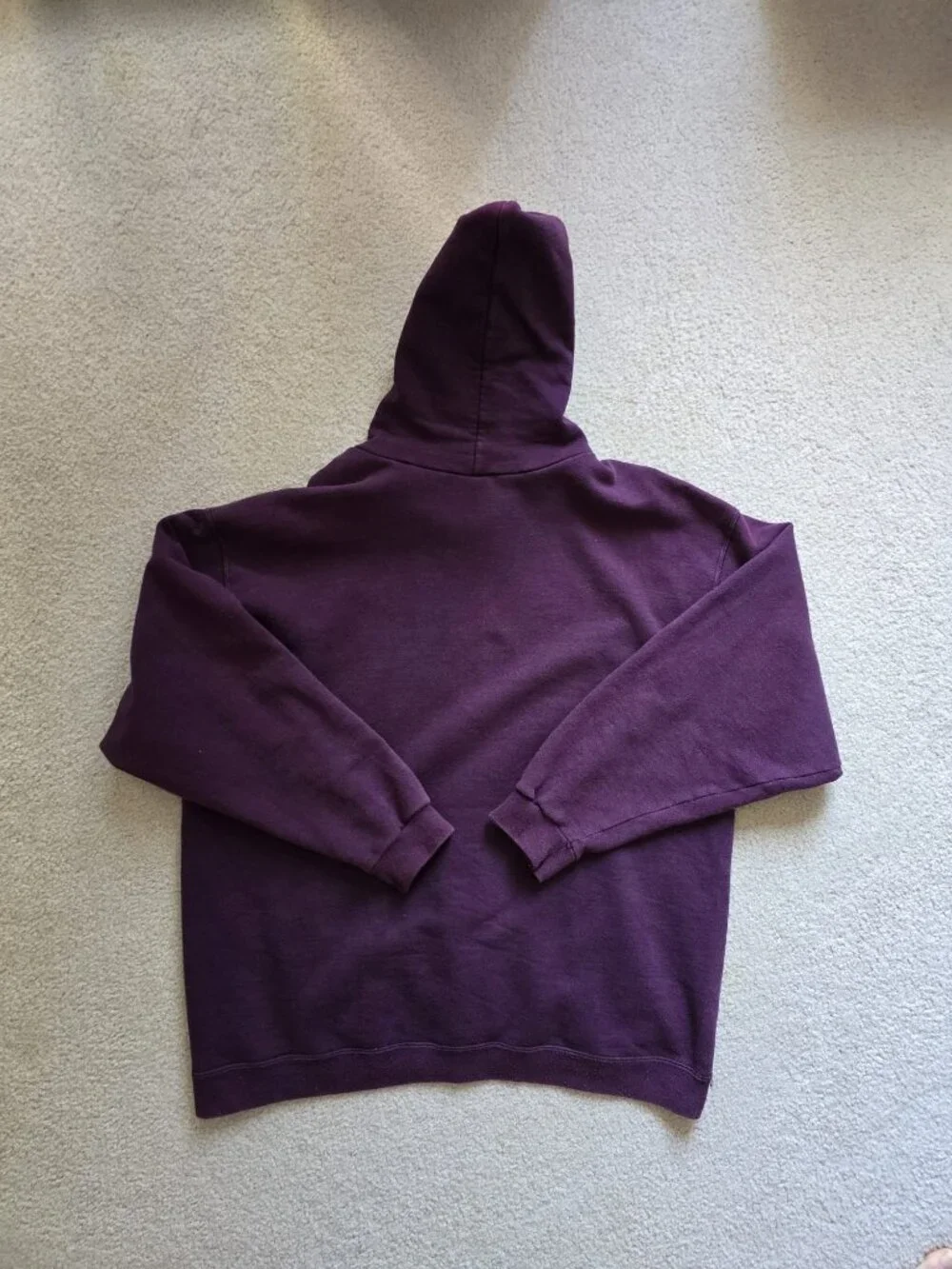 Vintage Nike Hoodie Purple 90s Cotton Fleece Pullover Made in USA Essentials XL
